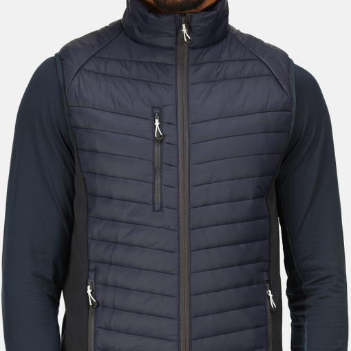 regatta navigate hybrid bodywarmer navy grey close