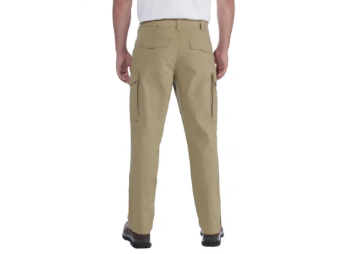 carhartt canvas cargo trousers 103574 dark khaki back