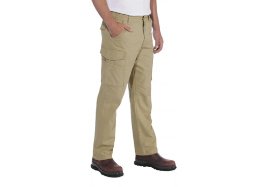 carhartt canvas cargo trousers 103574 dark khaki side