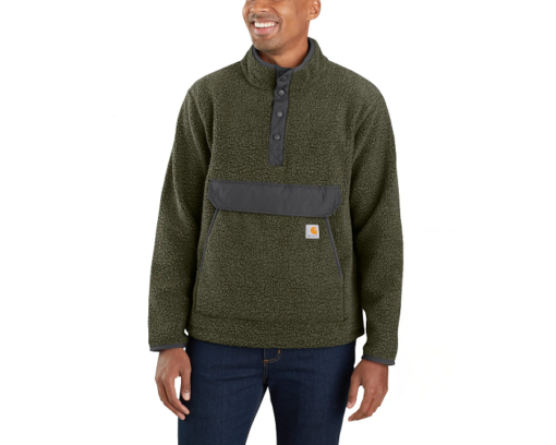 carhartt 104991 relaxed fit fleece pullover basil heather g73