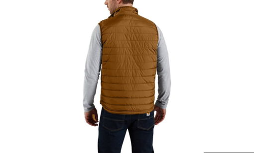 carhartt rain defender insulated vest 102286 brown back