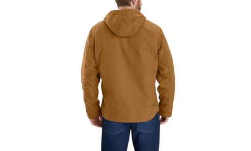 carhartt sherpa lined washed duck jkt 104392 brown back